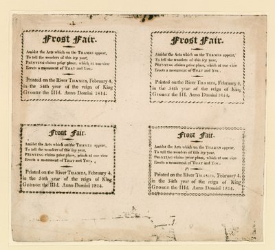Frost Fair de 1814. Lembranças impressas no gelo de English School