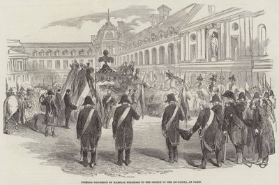 Procissão fúnebre do Marechal Exelmans à Igreja dos Inválidos, em Paris (gravura) de English School