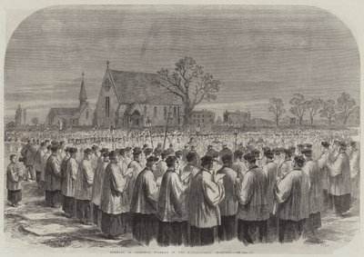 Funeral do Cardeal Wiseman no Cemitério de Kensal-Green (gravura) de English School
