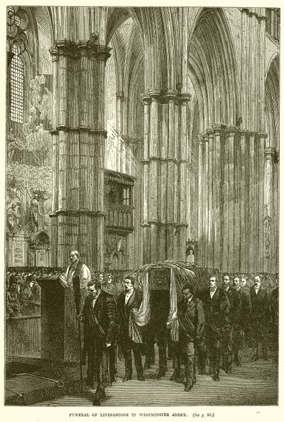 Funeral de Livingstone na Abadia de Westminster de English School