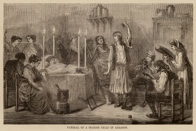 Funeral de uma criança espanhola em Arragão (gravura) de English School