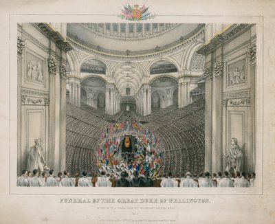 Funeral do Grande Duque de Wellington (gravura a cores) de English School