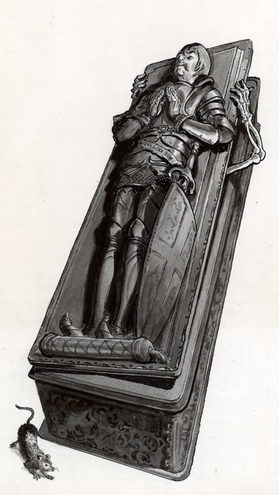 Monumento funerário com esqueleto saindo de English School