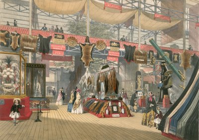 Seção de peles e cabelos da Grande Exposição de 1851 de English School