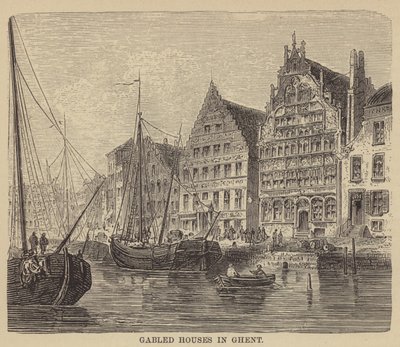 Gabled Houses in Ghent (gravura) de English School