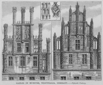 Gables in Munster, Westphalia, Alemanha (gravura) de English School