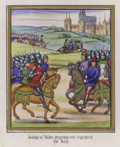 Galeas de Milão surpreende e aprisiona o seu tio (gravura colorida) de English School