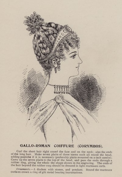 Penteado Galo-Romano, Corymbos (gravura) de English School