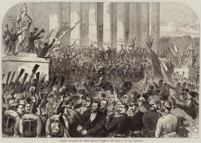 Gambetta proclamando a República Francesa em frente ao Palácio do Corpo Legislatif de English School
