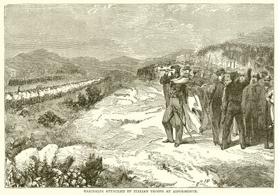 Garibaldi atacado por tropas italianas em Aspormonte de English School