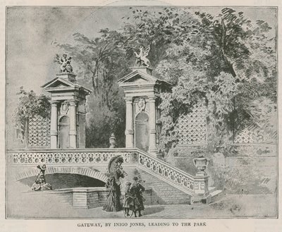 Gateway, de Inigo Jones, que leva ao parque, Holland House de English School