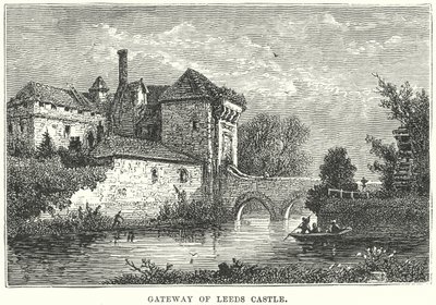 Porta de entrada do Castelo de Leeds (gravura) de English School
