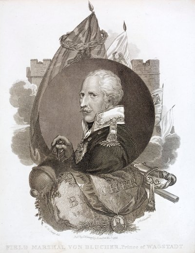 Gebhard von Blucher, Marechal de Campo Prussiano (gravura) de English School