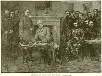 General Lee Assinando as Condições de Rendição de English School
