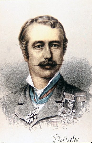 General Sir Garnet Wolseley (cor litho) de English School