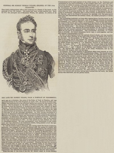 General Sir Robert Thomas Wilson, Coronel dos 15 Dragões (gravura) de English School