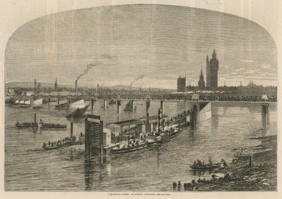 Visão geral, de, charing, crucifixos ferrovia, ponte de English School
