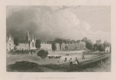 Vista geral das casas de esmolas de Whittingtons de English School