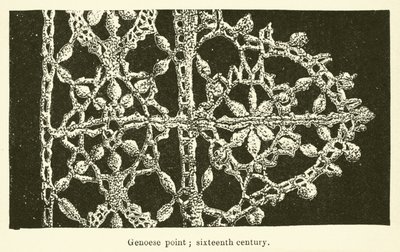 Ponto genovês, século XVI (gravura) de English School