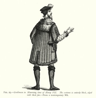Cavalheiro de Luto, tempo de Henrique VII (gravura) de English School