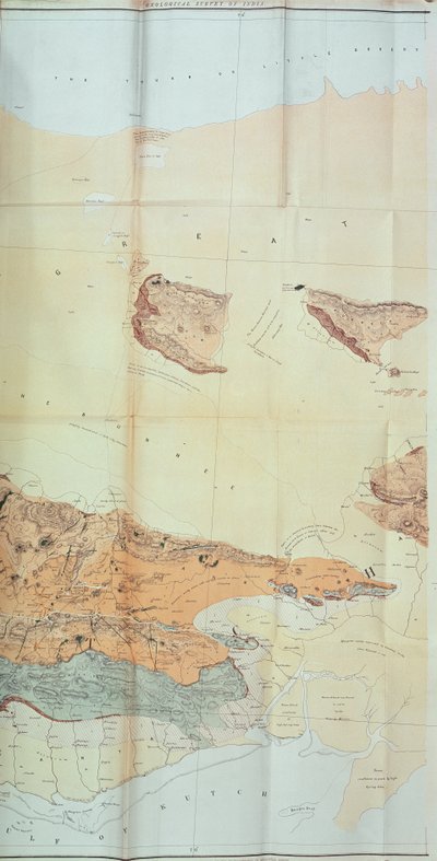 Mapa Geológico do Deserto de Cutch, 1870 de English School