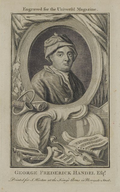 George Frideric Handel, gravado para a revista Universal, c.1760 de English School
