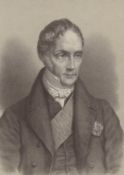 George Hamilton Gordon, 4º Conde de Aberdeen, Primeiro Ministro Britânico 1852-1855 (litho) de English School