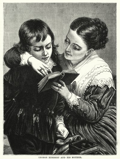 George Herbert e sua mãe (gravura) de English School