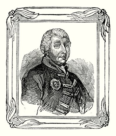 George III, neto de George II nasceu em 1738; foi coroado em 1760; e morreu em 1820 (gravura) de English School