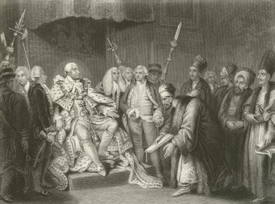George III recebendo o embaixador e a suíte turca de English School