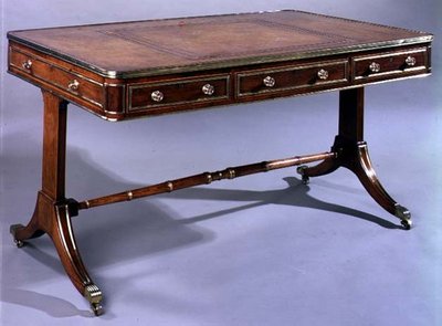 George III mesa de escrita, início do século XIX (pau-rosa) de English School