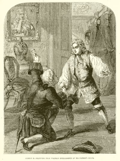 George II., Recebendo de Walpole Inteligência de sua morte de pais de English School