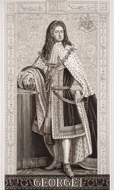 George I (1660-1727) de "Ilustrações da História Escocesa e Inglesa" II de English School