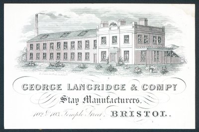 George Langridge & Company, ficar fabricantes, cartão de comércio de English School