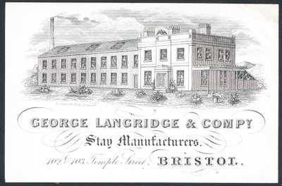 George Langridge & Company, ficar fabricantes, cartão de comércio de English School