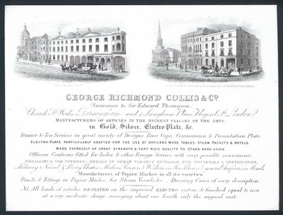 George Richmond Collis & Co, cartão de comércio de English School