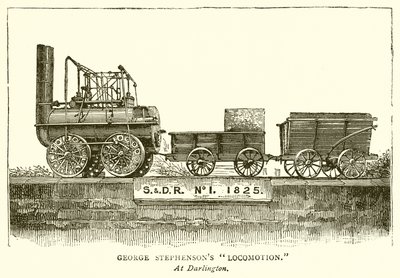 George Stephensons Locomotion. Em Darlington de English School
