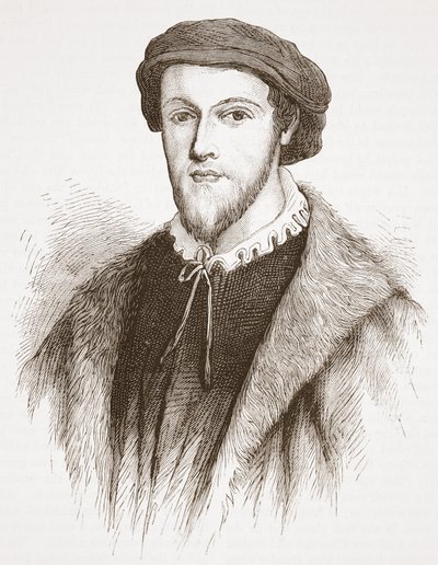 George Wishart, de uma impressão na posse de David Laing, ilustração de A História do Protestantismo por James Aitken Wylie (1808-1890), pub. 1878 de English School