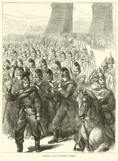 Tropas alemãs entrando em Paris, março de 1871 de English School