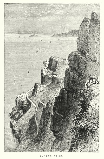 Gibraltar: Europa Point (gravura) de English School
