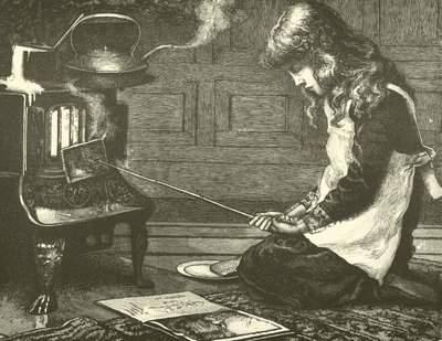 Menina cozinhar torradas no fogão de English School