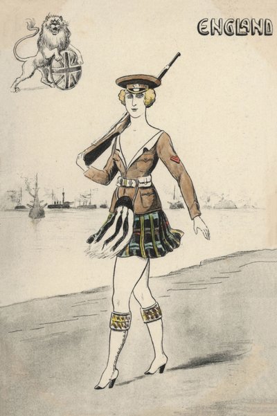 Menina em uniforme escocês (cor litho) de English School