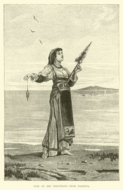 Garota das montanhas perto de Salerno de English School