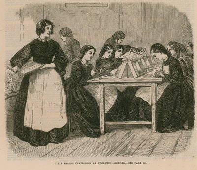 Meninas, fazer, cartuchos, em, Woolwich, arsenal de English School