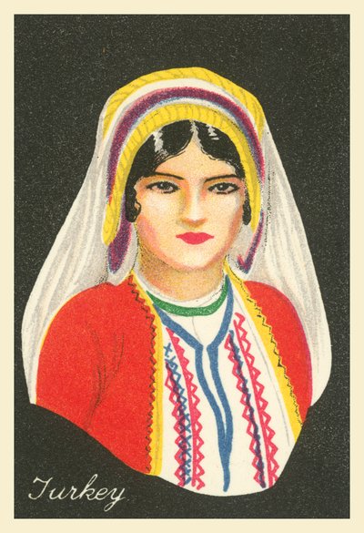 Raparigas de muitas terras: Turquia (litografia a cores) de English School