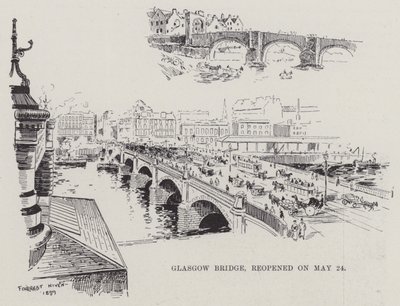 Ponte de Glasgow, reaberta em 24 de Maio (gravura) de English School