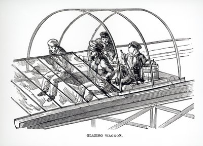 Vagão de vidros usado em Paxtons Crystal Palace, 1850 de English School