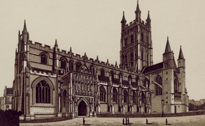 Catedral de Gloucester, vista do sudoeste (litografia) de English School