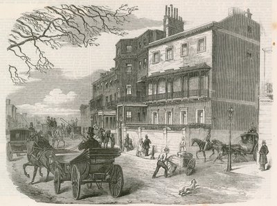 Gloucester House, Piccadilly, Londres, a residência da falecida Duquesa de Gloucester de English School