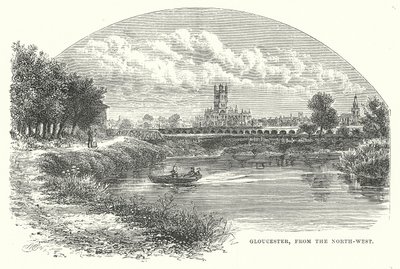 Gloucester, do noroeste (gravura) de English School